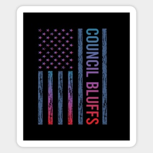 Blue Red Flag - Council Bluffs Sticker